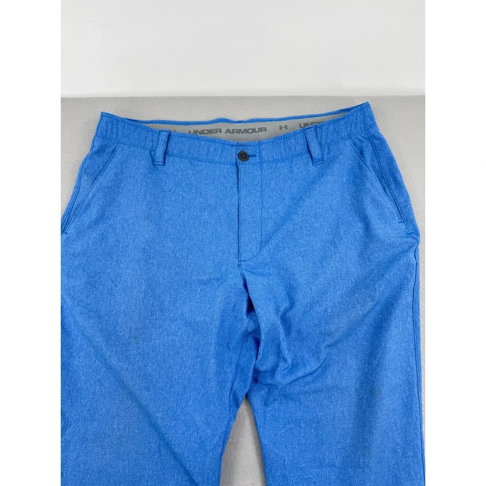 Under Armour Mens Golf Pants Blue Heathered Loose Fit 38x30 (38x29) Athleisure